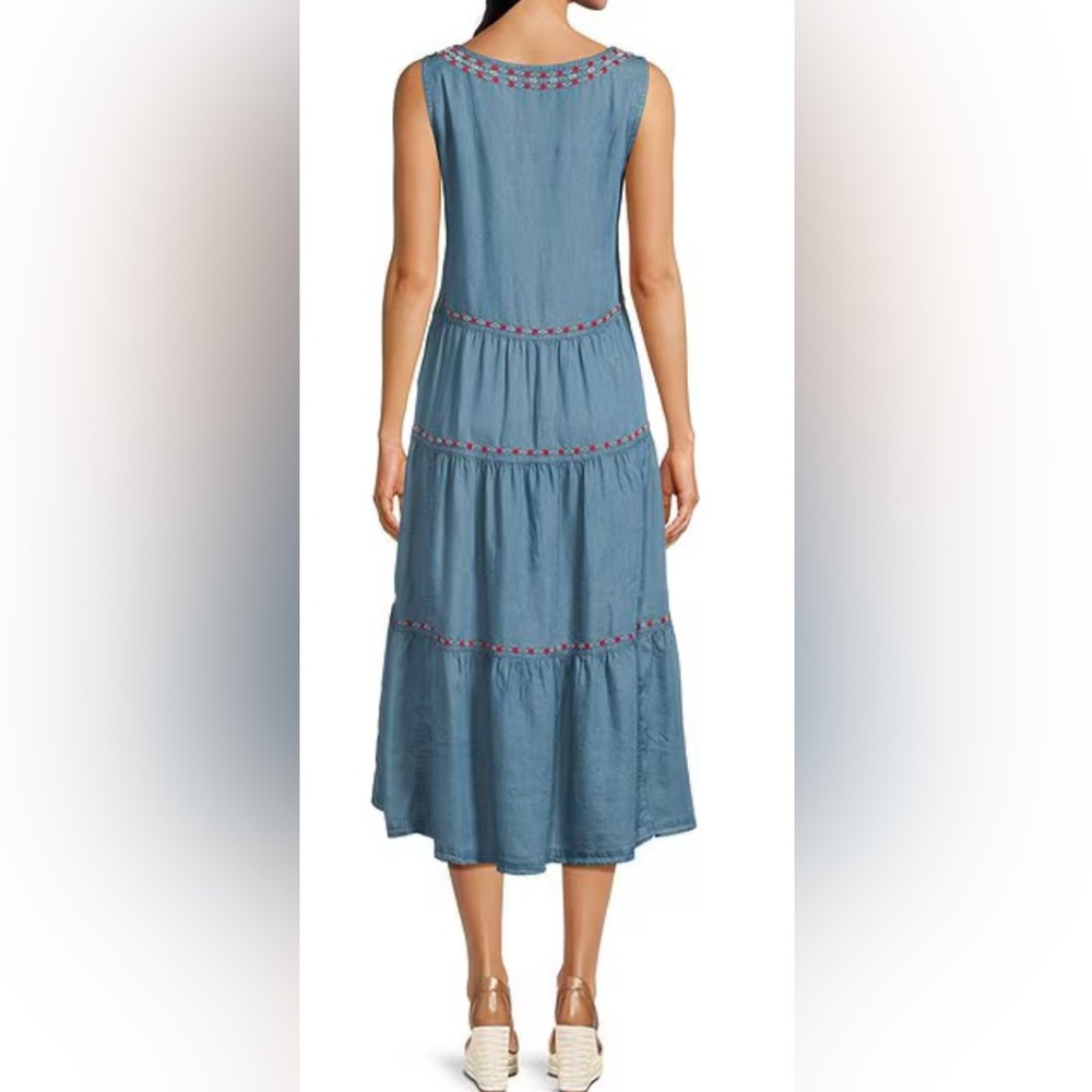 John Mark tiered midi dress with kimono jacket - Picture 4 of 6